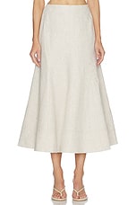 Malena Linen Midi Skirt - thumbnail 4