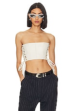 Product image of Camila Coelho Juliana Leather Crop Top. Click to view full details
