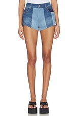 Denim Patchwork Mini Shorts - thumbnail 5