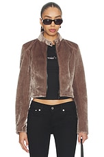Faux Fur Motorsport Jacket - thumbnail 4
