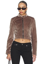 Faux Fur Motorsport Jacket - thumbnail 5