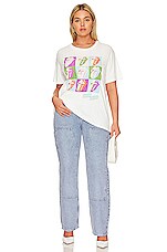 DAYDREAMER Rolling Stones 9 Licks Boyfriend Tee in Vintage White | REVOLVE