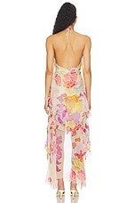 Flores Silk Chiffon Long Halter Dress - thumbnail 6