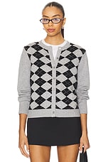Relaxed Argyle Cardigan - thumbnail 4