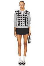 Relaxed Argyle Cardigan - thumbnail 7