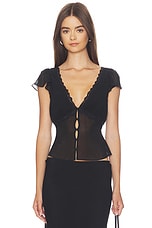 Ara Lace Trim V-Neck Top - thumbnail 4
