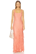 Radiant Peach Long Dress - thumbnail 4