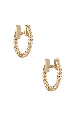 Product image of EF COLLECTION Gold Twist Mini Huggie Earrings. Click to view full details