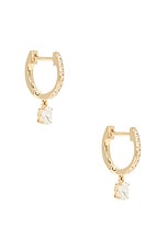 Oval Drop Diamond Mini Huggie Earrings