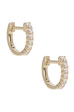 Full Cut Diamond Arc Mini Huggie Earring