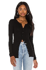 Silk Rib Fitted Long Sleeve Cardigan - thumbnail 4