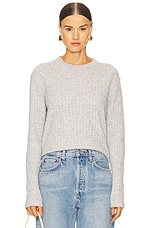 Powder Cashmere Cable Knitted Crew
