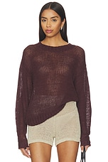 Linen Open Knit Crewneck Sweater - thumbnail 9