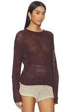 Linen Open Knit Crewneck Sweater - thumbnail 10