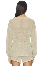 Linen Open Knit Crewneck Sweater - thumbnail 5
