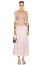 Textured Satin Celeste Skirt - thumbnail 8