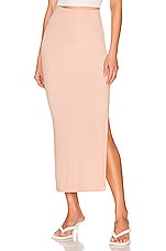 Enza Costa Stretch Silk Knit Essential Skirt in Dark Nude | REVOLVE