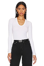 Product image of Enza Costa Knit Long Sleeve Fitted U Top. Click to view full details