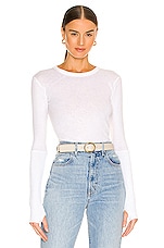 Product image of Enza Costa Cashmere Cuffed Crew Neck Top. Click to view full details