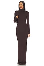 Long Sleeve Turtleneck Soft Jersey Maxi Dress