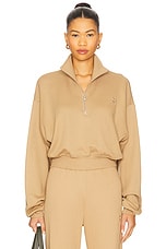 Cropped Half Zip Sweatshirt