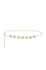 Turquoise Medallion Belt in Gold & Turquoise - thumbnail 4