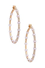 Product image of Ettika Mini Pearl Hoop Earring. Click to view full details