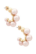 Ettika Five Point Hoop Earrings in Pink Pearl