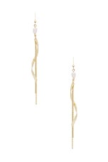 Twisted Gold Freshwater Pearl Dangle Earrings