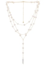 Pearl Coin Layered Lariat Necklace