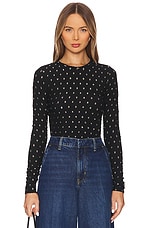 Dotted Stretch Mesh Top
