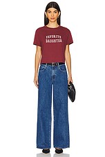 Favorite Daughter Cropped Collegiate Tee in Sangria Nights | REVOLVE