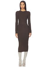 Rib Long Sleeve Dress - thumbnail 4