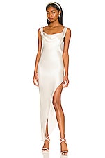 Product image of fleur du mal Cowl Neck Dress With Pearl Tassels. Click to view full details