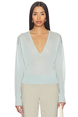 Sheer Knit V-neck Sweater - thumbnail 4
