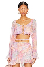 Product image of For Love & Lemons Mavis Crop Blouse. Click to view full details