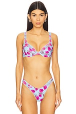 Floral Stems Ruffle Underwire Bikini Top