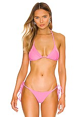 Product image of Frankies Bikinis Sky Ribbed Bikini Top. Click to view full details