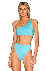Product image of Frankies Bikinis Barb Shine Twist Bikini Top. Click to view full details