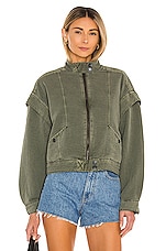 Free People Florence Bomber in Olive Smoke | REVOLVE