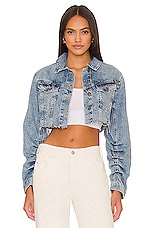 Product image of Free People BLOUSON TRUCKER EN JEAN OLLIE FEMME. Click to view full details