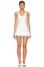 FREE PEOPLE Movement Doubles Skort in White/Heritage Green White Size XS NWT - A