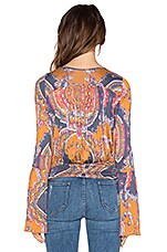 Haut Free People Fiona Taille L - Manches Ballon, Motif Floral Marron Et Crème