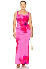 Satin Lace Up Maxi Dress - thumbnail 5