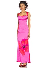 Satin Lace Up Maxi Dress - thumbnail 8