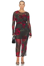 Mesh Ruched Maxi Dress - thumbnail 4
