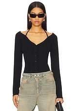 Stretch Rib Knit Off Shoulder Top