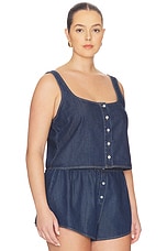 Denim Button Front Tank Top - thumbnail 7