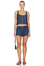 Denim Button Front Tank Top - thumbnail 10