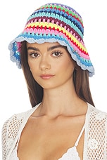 Crochet Stripe Bucket Hat - thumbnail 4